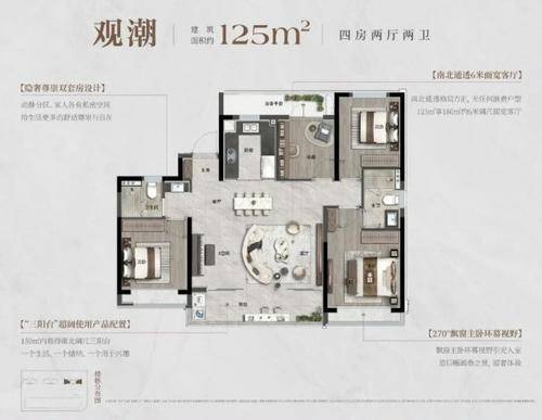 125方-四室两厅两卫-龙湖·御潮江上
